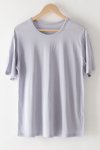 Camiseta de Seda Mulberry Suelta para Hombre - Cuello Redondo - Image 6