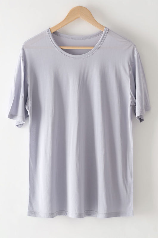 Camiseta de Seda Mulberry Suelta para Hombre - Cuello Redondo - Image 6