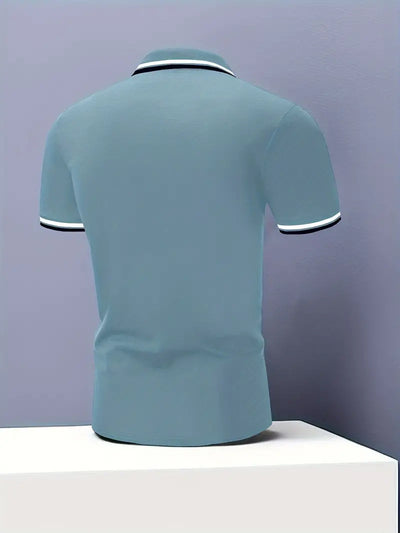 Playera Slim Fit con Cuello Solapa, Rayas Ribeteadas y Costuras Contrastantes - Image 31