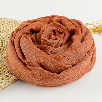 Pañuelo Artístico de Algodón y Lino en Colores Puros para Mujer - Image 20