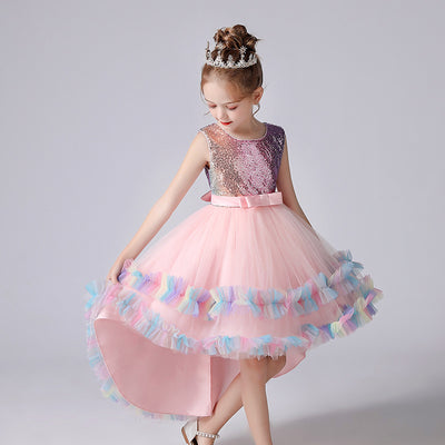 Vestido de Niña Floral con Encaje para Desfile y Presentaciones