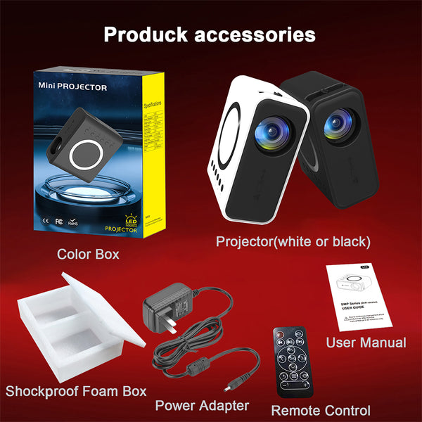 Proyector Portátil Mini YT300 Full HD 1080P - Cine en Casa Inalámbrico
