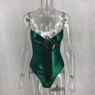 Traje de Baño Entero de Satén Elástico en Color Puro - Image 4