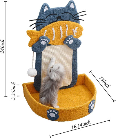 Rascador de Sisal para Gatos con Pelota Colgante y Cama Integrada - Image 5