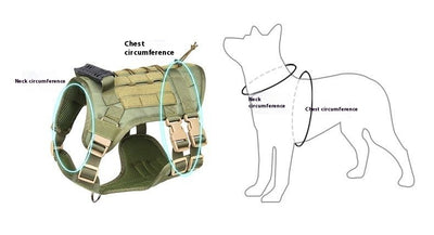 Light grey tactical dog harness made of Oxford cloth with mesh padding, adjustable straps, a top handle, and D-ring. - Image 11