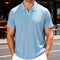 Camisa Casual Masculina de Manga Curta com Textura Listrada Jacquard