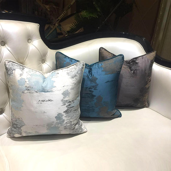 Cojín Decorativo Verde Oscuro con Detalles Plateados