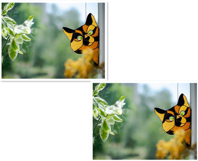 Adorno de Gato en Vitral para Ventana - Image 25