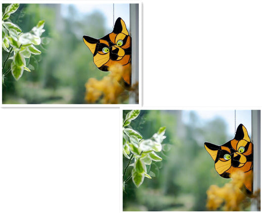 Adorno de Gato en Vitral para Ventana - Image 25