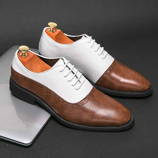 Zapatos de Cuero Ejecutivos Bicolor para Hombre
