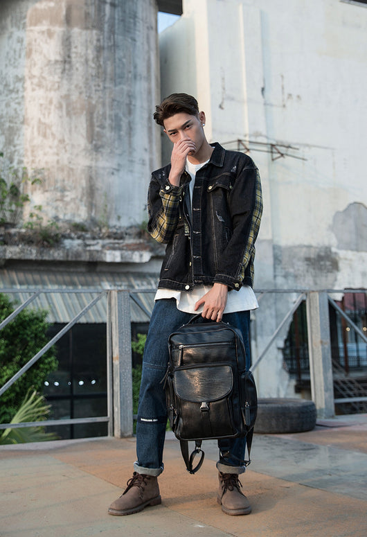 Mochila de Cuero Genuino para Hombre - Gran Capacidad, Diseño Moderno - Image 7