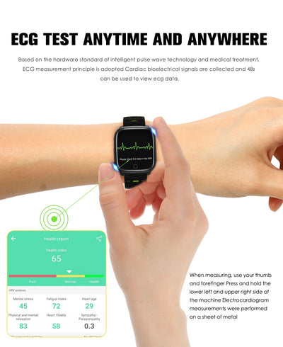 Reloj Inteligente F16 con Monitor ECG, Presión Arterial y Frecuencia Cardíaca - Image 20