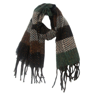 Bufanda Unisex a Rayas con Borlas - Cuello Cálido Europeo y Americano - Image 13