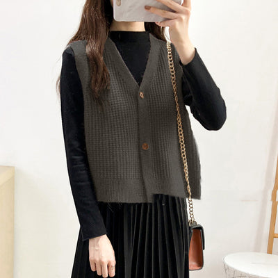 Chaleco Cardigan Tejido Suelto sin Mangas para Mujer - Image 3