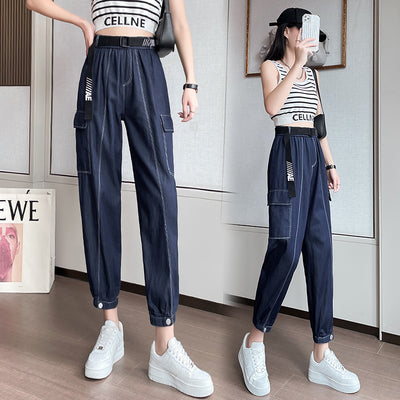 Pantalones Harem Denim Tencel Versátiles - Image 8