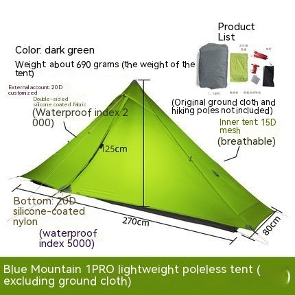 Carpa de Camping Impermeable sin Varillas - Image 4