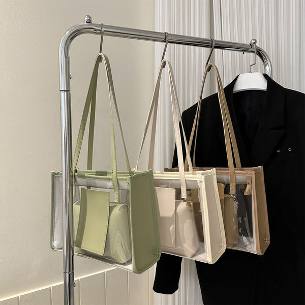 Bolsa de Hombro Transparente Jelly de Gran Capacidad - Portátil y Moderno