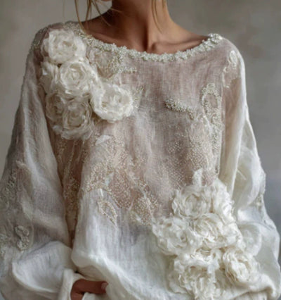 Blusa Estampada de Cuello Redondo y Manga Larga para Mujer - Image 13
