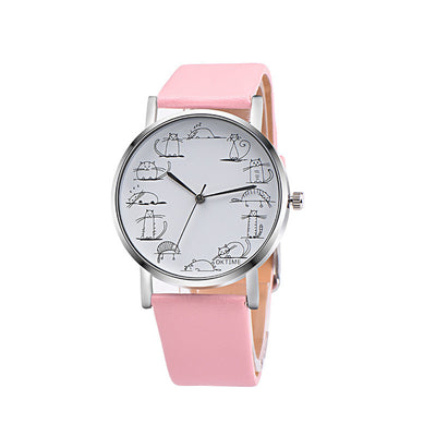 Reloj Infantil Gato Adorable con Patrón de Corazones para Niñas - Image 9