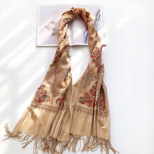 Chal Étnico Vintage con Bordado Artesanal para Mujer - Image 8
