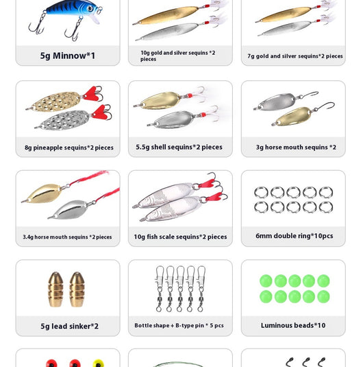 Set de 141 Señuelos de Pesca Multicapa con Nado Realista - Image 10