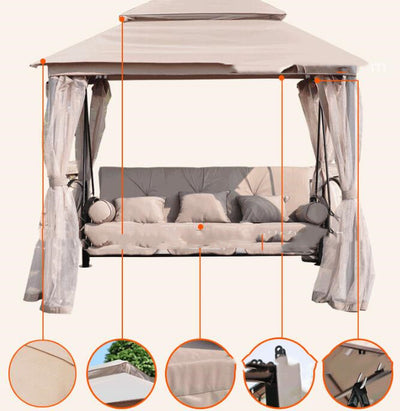 Sillón Mecedora de Hierro Forjado para Tres Personas - Ideal para Terrazas y Patios - Image 11