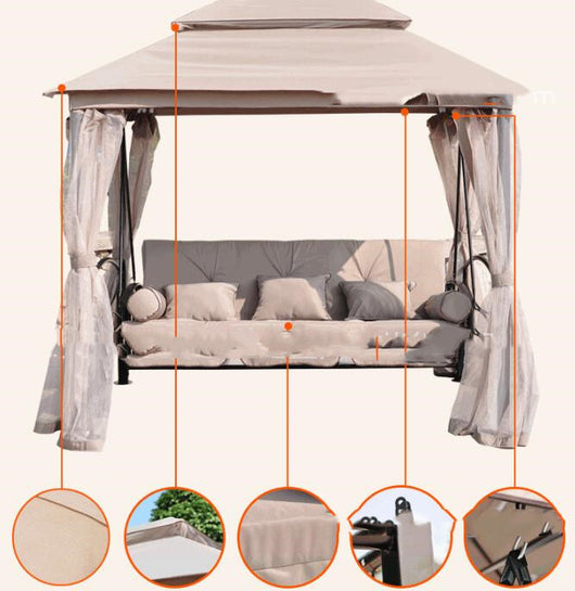Sillón Mecedora de Hierro Forjado para Tres Personas - Ideal para Terrazas y Patios - Image 11