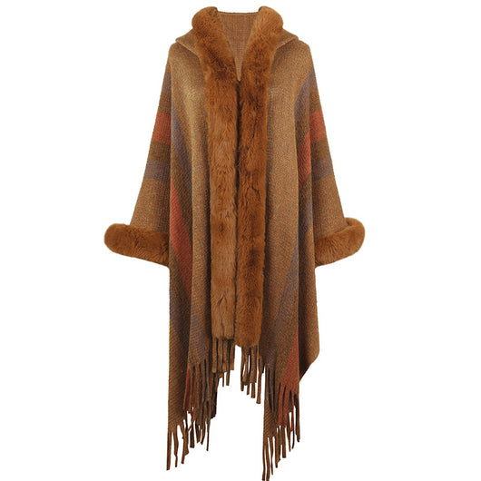 Capa con Capucha Rayada para Otoño e Invierno - Image 4