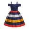 Vestido Infantil sin Tirantes a Rayas para Cumpleaños