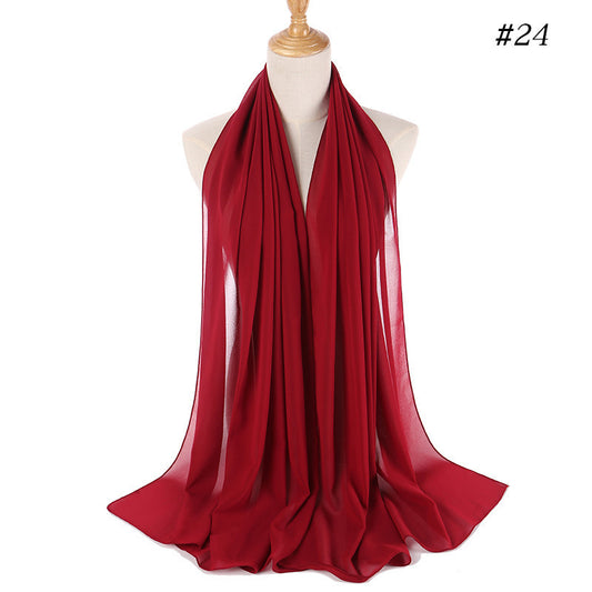 Pañuelo de Gasa de Perla Liso y Versátil para Mujer - Image 2
