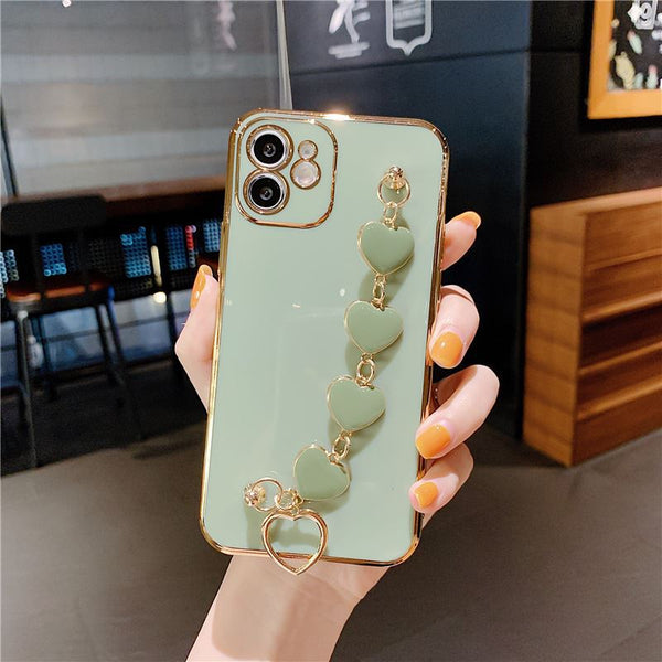 Funda Protectora para Celular con Pulsera de Electrochapado y Silicona