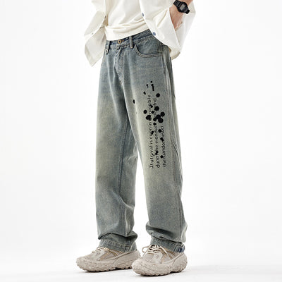 Pantalones Rectos Anchos Lavados Vintage para Hombre - Image 12