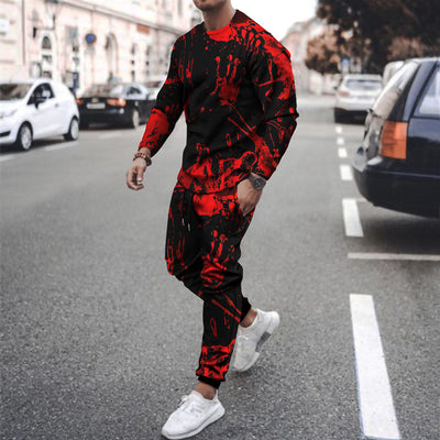 Sudadera Deportiva Casual de Dos Piezas con Estampado para Hombre - Image 12