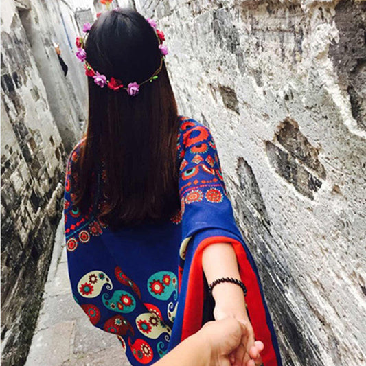 Pareo Bohemio Oversized con Protección Solar - Estilo Étnico