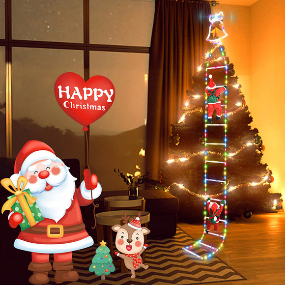 Cadena de Luces LED Navideñas con Papá Noel Escalador