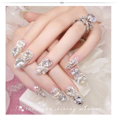 Uñas Postizas Decoradas con Lazo y Corona - Parches de Uñas Artísticas - Image 16