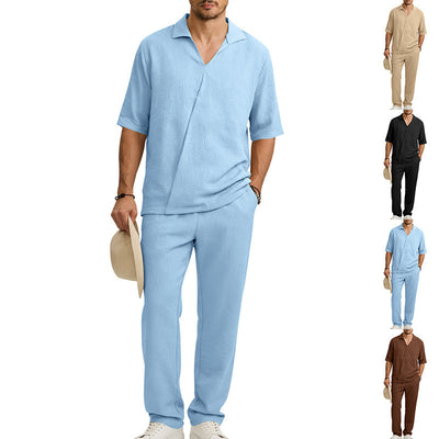 Traje Ejecutivo de Manga Corta con Solapa y Pantalón - Image 33