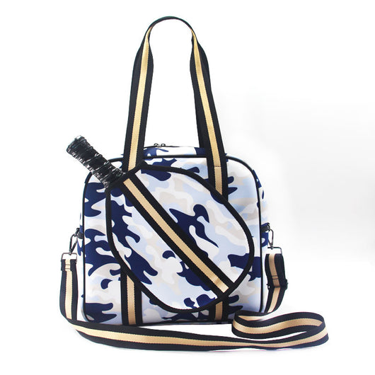 Bolsa Deportiva Tenis Crossbody a Rayas con Bandolera - Image 6