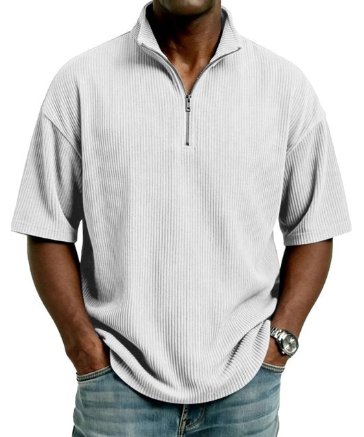 Playera Suelta de Tejido Waffle para Hombre - Comodidad de Verano - Image 22