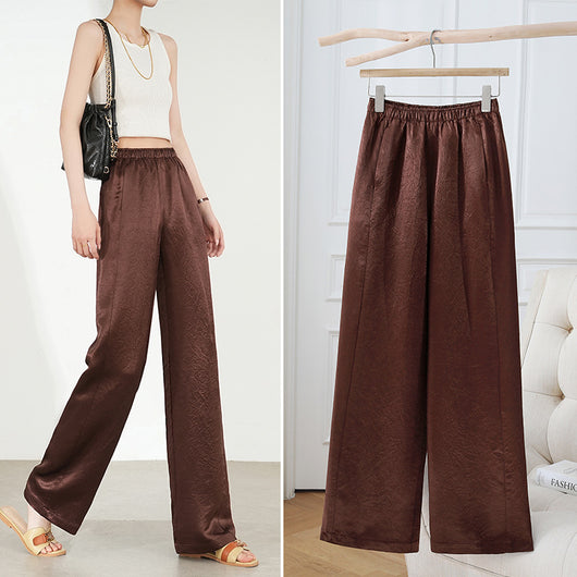 Pantalones Rectos de Triacetato con Pliegues para Primavera - Image 8