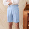 Pantalones Cortos Casuales Napoli de Doble Pliegue para Hombre - Estilo Británico