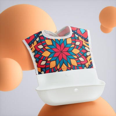 Babero Impermeable para Bebé con Bolsillo Recolector de Arroz y Silicona - Image 8