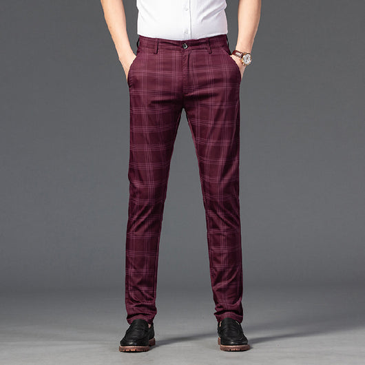 Pantalones a Cuadros Rectos Modernos para Hombre - Image 9