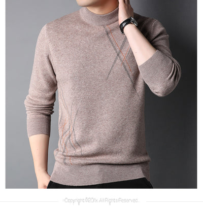 Suéter Casual de Rayas con Cuello Redondo y Manga Larga para Hombre - Image 17