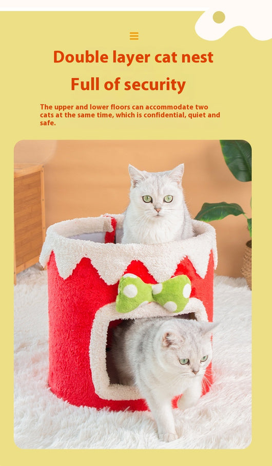 Árbol Rascador Doble para Gatos - Nido Cuatro Estaciones Universal - Image 13