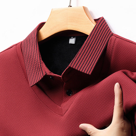 Playera Casual de Negocios con Efecto Dos Piezas y Mangas Rayadas - Image 27