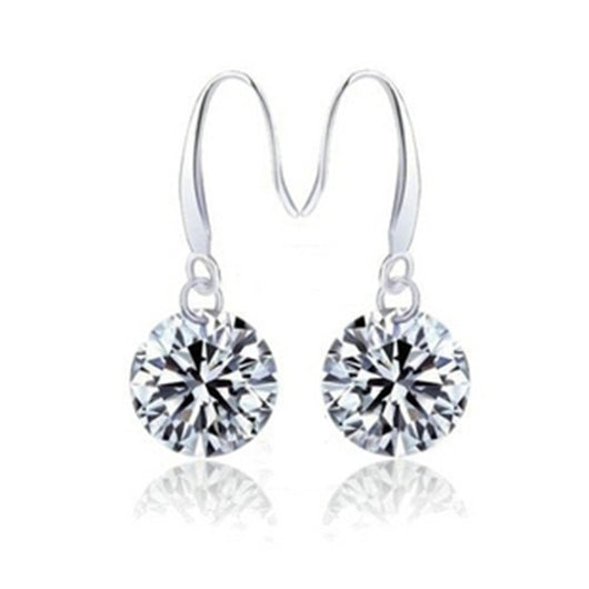 Aretes de plata esterlina con circón diamante para mujer - Image 10