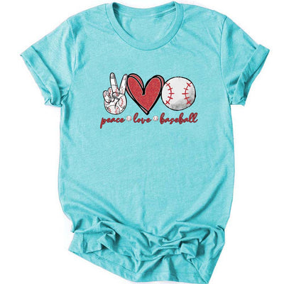 Playera Mujer Manga Corta Peace Love Alfabeto Béisbol - Image 4