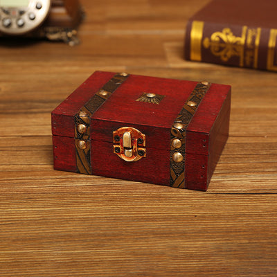 Caja Organizadora de Madera Estilo Retro para Adornos