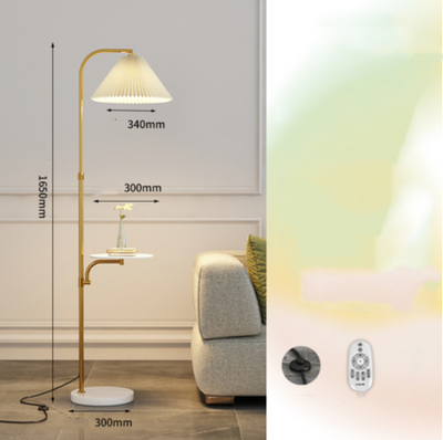 Lámpara de Pie para Sala con Pantalla Plisada y Base de Madera Maciza - Image 19